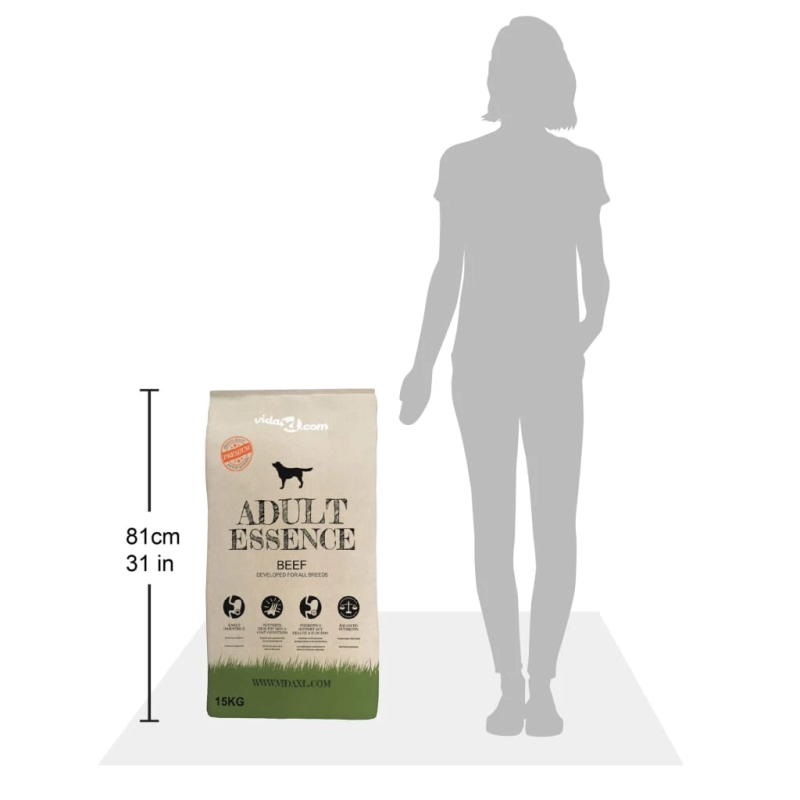 vidaXL suņu sausā barība, Adult Essence Beef, Premium, 15 kg