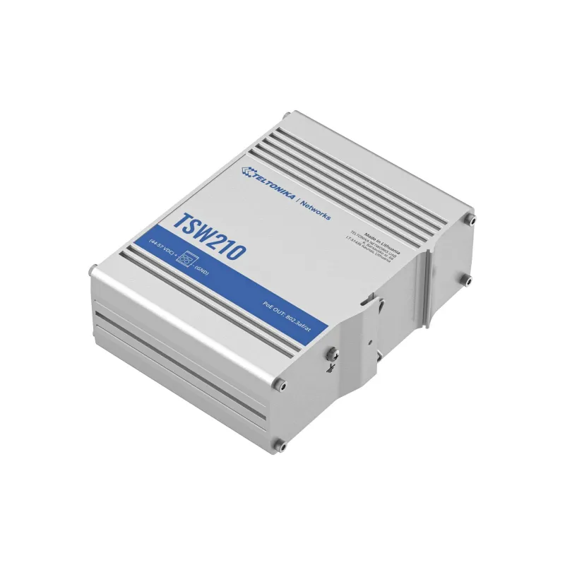 Teltonika - Switch - TSW210 - Unmanaged - Wall mountable - Gigabit Ethernet ,copper, ports quantity 8 - SFP ports quantity 2 -