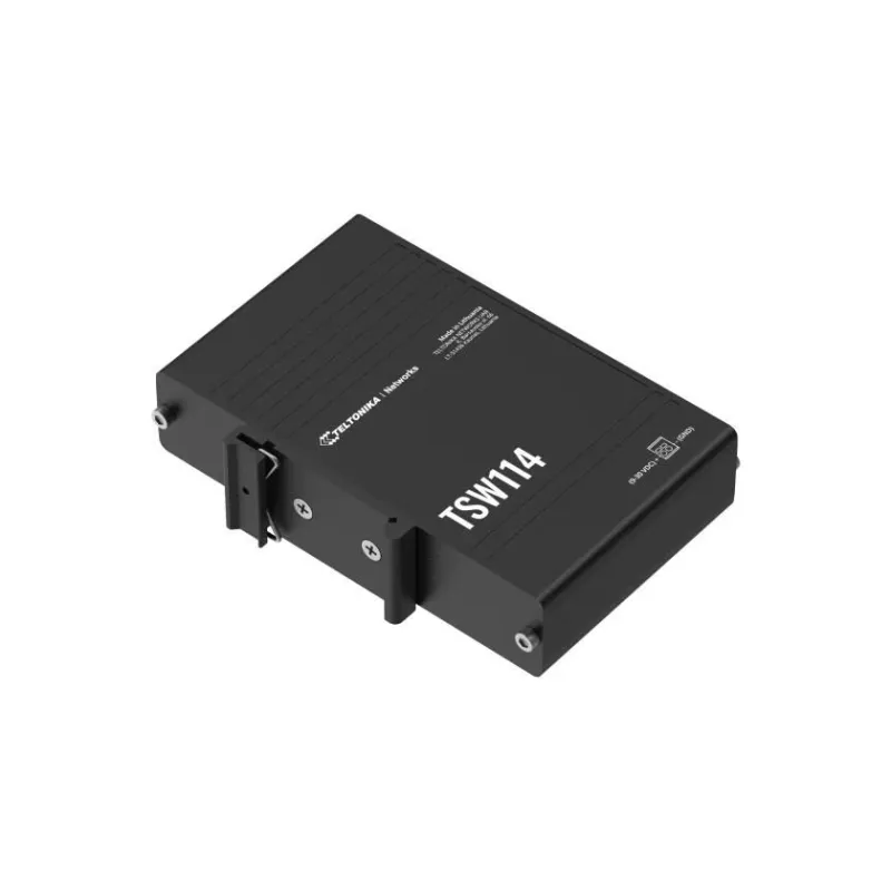 Teltonika DIN Rail Switch - TSW114 - Unmanaged - Wall-mountable - Gigabit Ethernet ,copper, ports quantity 5 - Power supply type