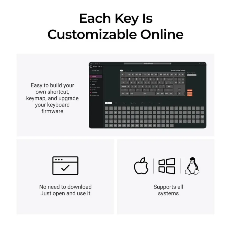 Keyboard wired c3 pro rgb-retro c3px-h1 keychron
