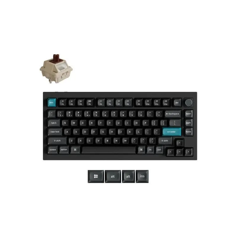 Keyboard wrl q1 ultra-black q1u-m3 keychron