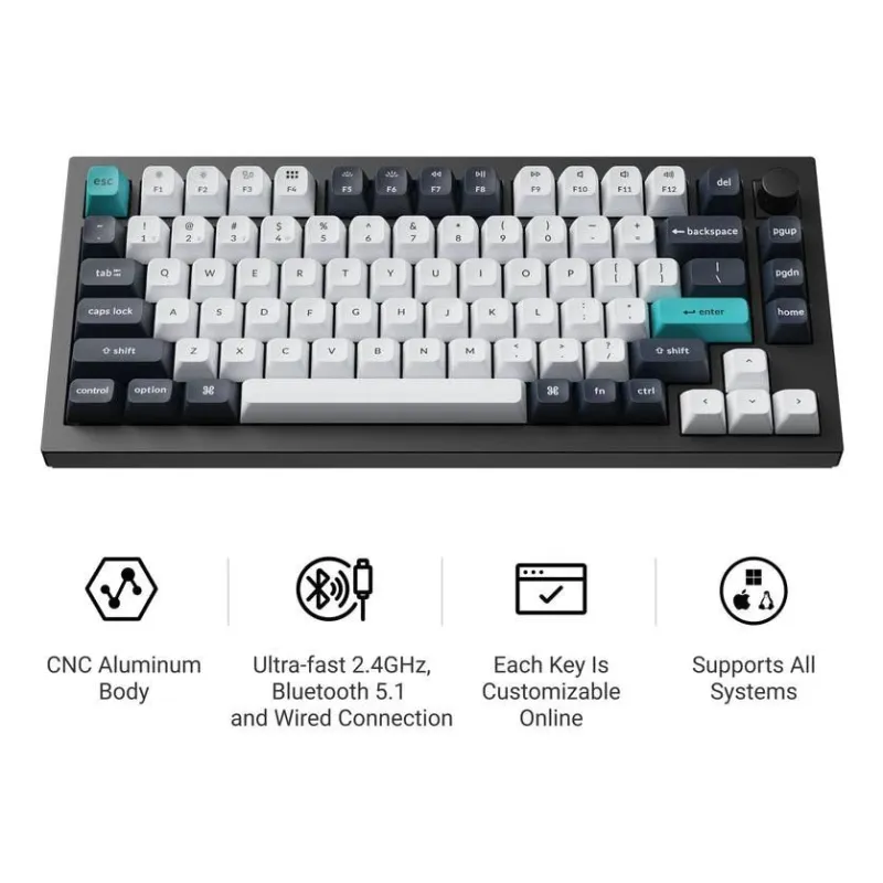Keyboard wrl q1 max rgb-carbon black q1m-m4 keychron