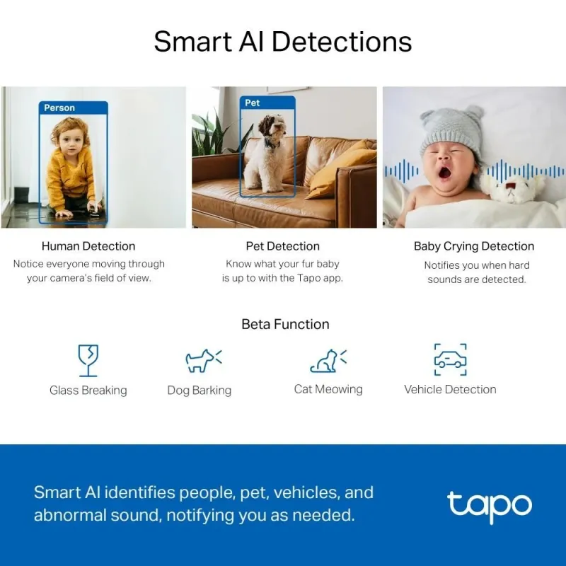 TP-LINK Pan-Tilt Wi-Fi Camera - Tapo C220 - PTZ - 4 MP - 4mm-F2.0 - H.264 - Micro SD, Max. 512GB