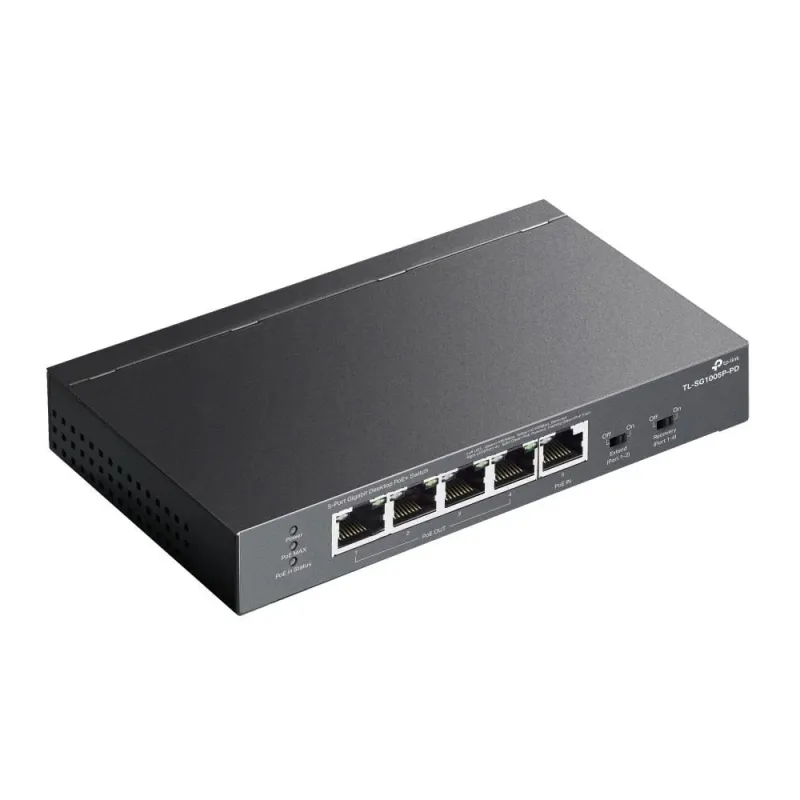 Switch-TP-LINK-TL-SG1005P-PD-Desktop-pedestal-5x10Base-T - 100Base-TX - 1000Base-T-PoE+ ports 5-TL-SG1005P-PD