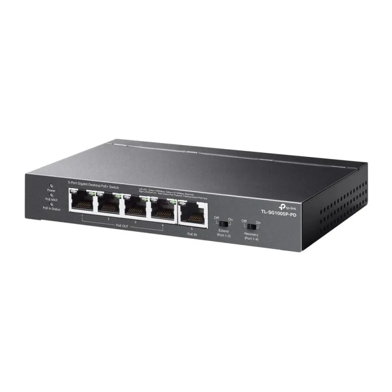 Switch-TP-LINK-TL-SG1005P-PD-Desktop-pedestal-5x10Base-T - 100Base-TX - 1000Base-T-PoE+ ports 5-TL-SG1005P-PD