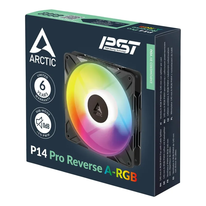 Case fan 140mm p14 pro reverse-a-rgb acfan00323a arctic