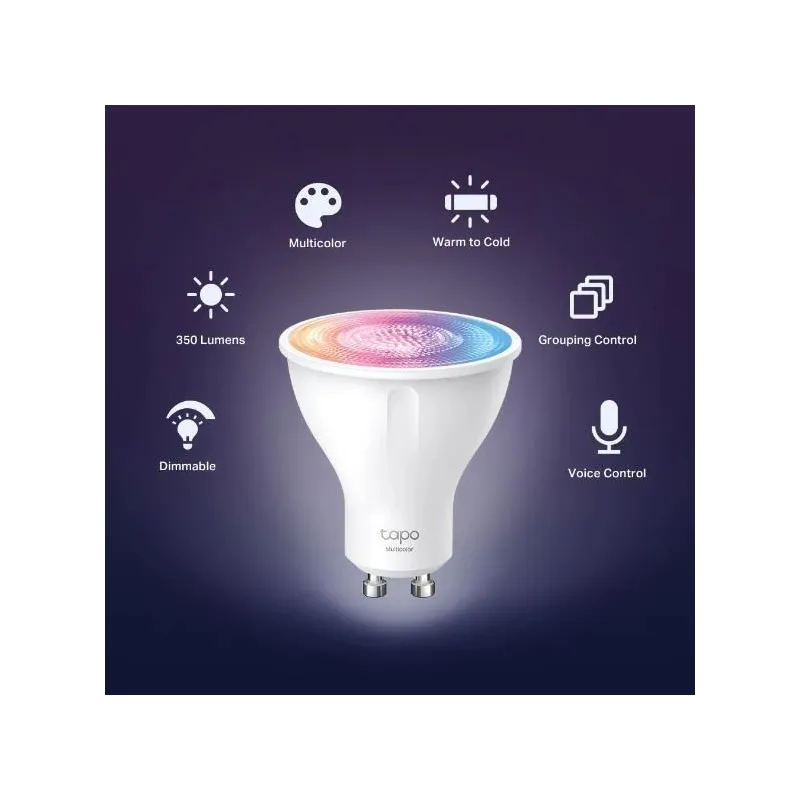 Smart Light Bulb-TP-LINK-Power consumption 3.7 Watts-Luminous flux 350 Lumen-Beam angle 40 degrees-0 ºC~ 40 ºC-TAPOL630
