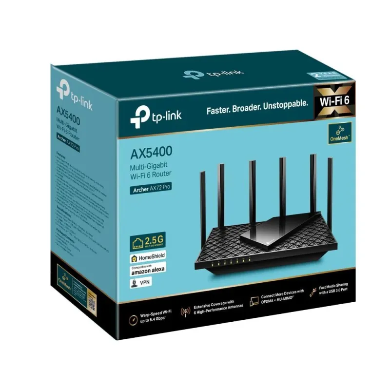 Wireless Router-TP-LINK-Wireless Router-5400 Mbps-Wi-Fi 6-IEEE 802.11a-IEEE 802.11 b-g-IEEE 802.11n-IEEE 802.11ac-IEEE