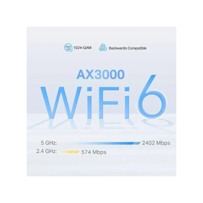 Wireless Router-TP-LINK-Wireless Router-3000 Mbps-Mesh-Wi-Fi 6-IEEE 802.11a-b-g-IEEE 802.11n-IEEE 802.11ac-IEEE