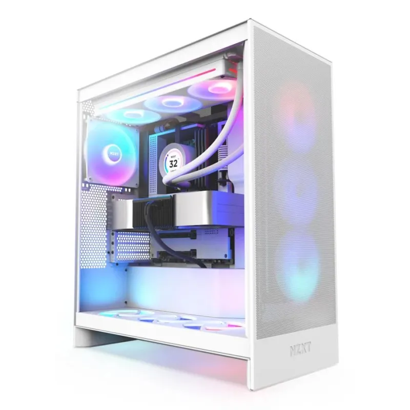 Case-NZXT-H7 Flow RGB-MidiTower-ATX-EATX-MicroATX-MiniITX-Colour White-CM-H72FW-R1