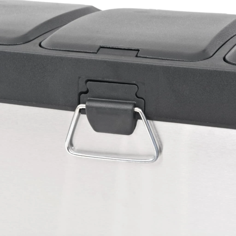 vidaXL atkritumu šķirošanas tvertne ar pedāli, nerūsējošs tērauds, 24L