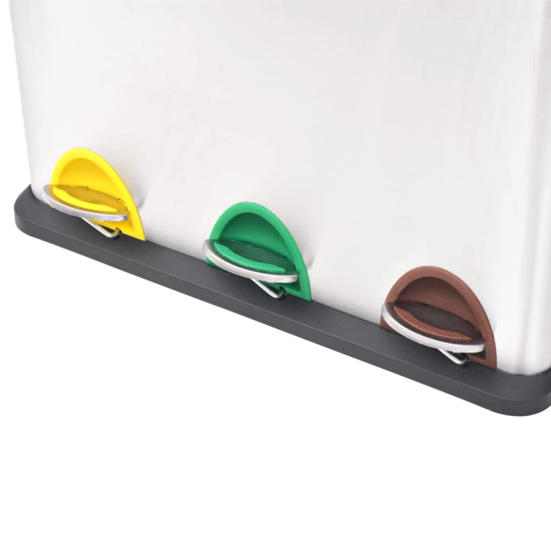 vidaXL atkritumu šķirošanas tvertne ar pedāli, nerūsējošs tērauds, 24L