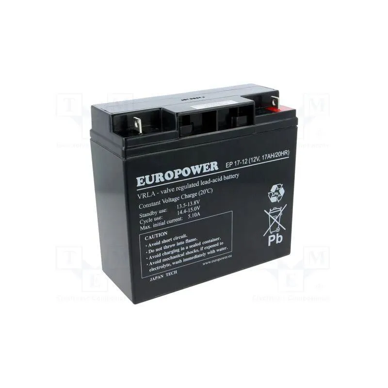 Battery 12v 17ah vrla-ep17-12 europower emu
