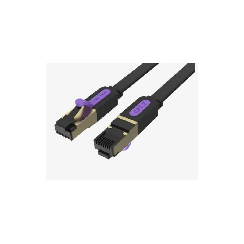Patch cable cat.7 flat-10m black icabl vention
