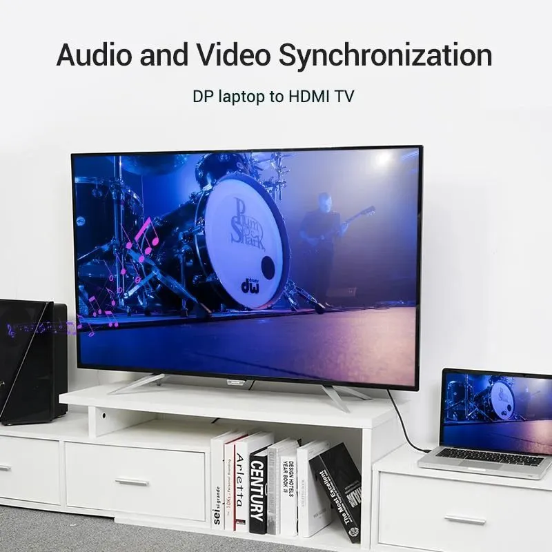 Cable dp to hdmi 2m-black hadbh vention