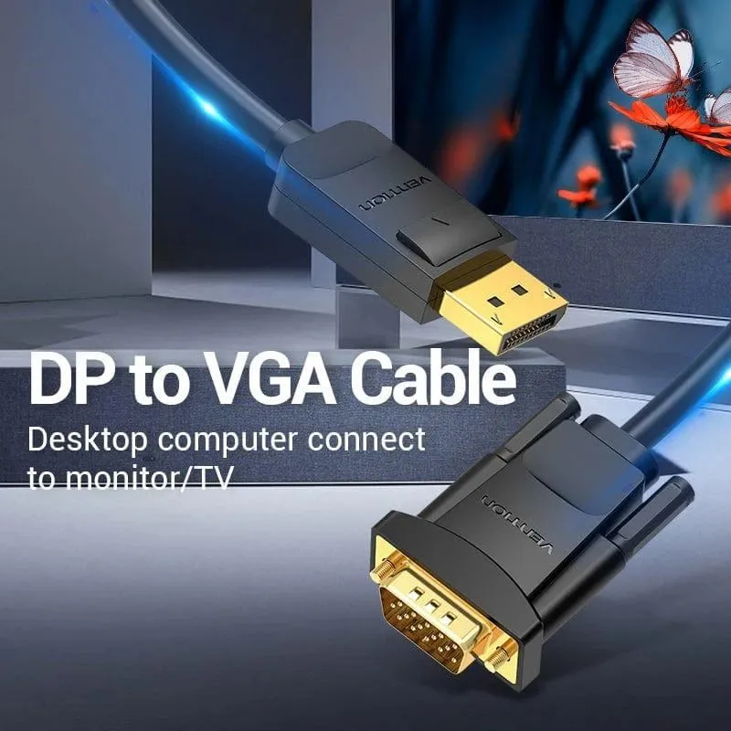 Cable dp to vga 2m-black hblbh vention