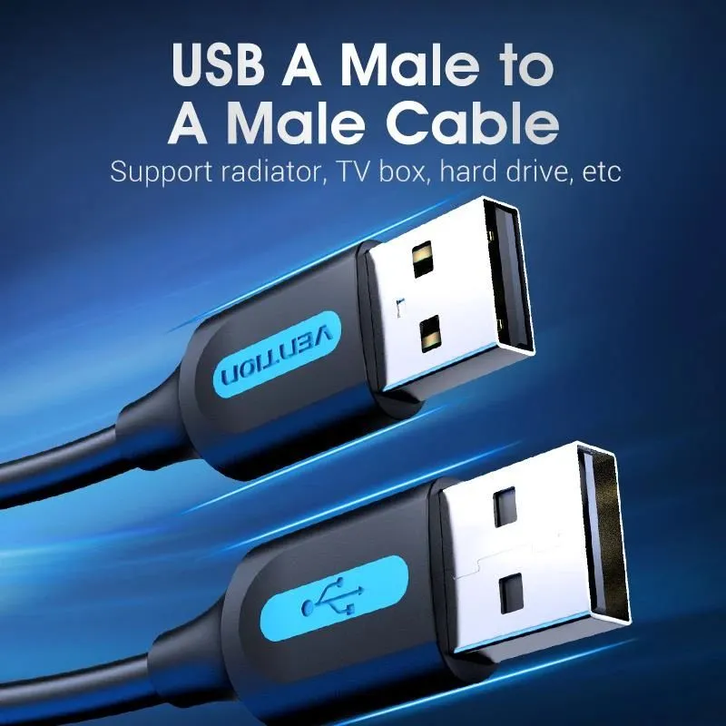 Cable usb2.0 male to male-2m black cojbh vention