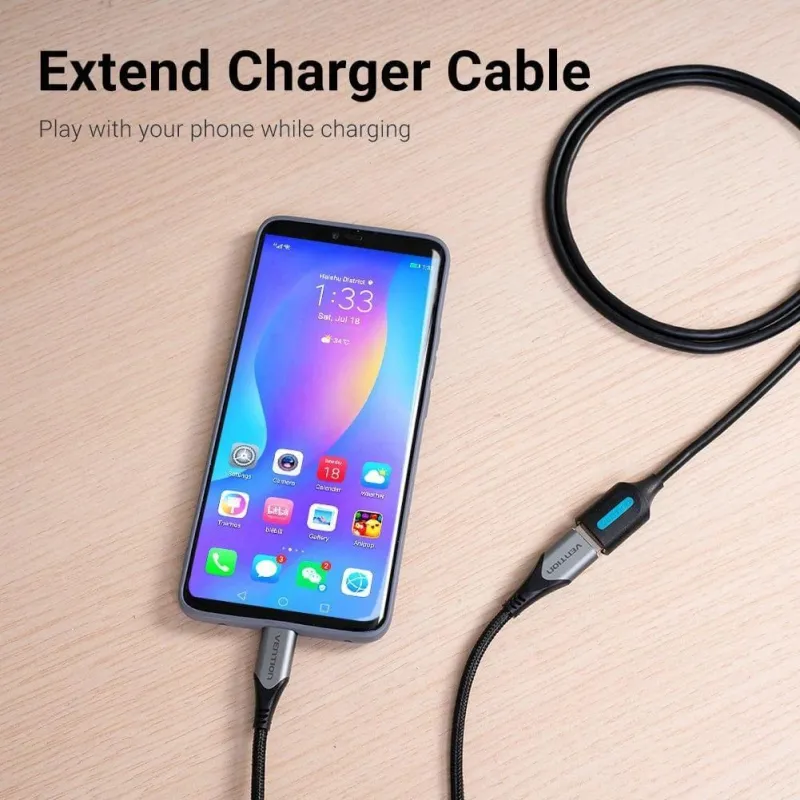 Cable usb2.0 male to female-1m black cbibf vention