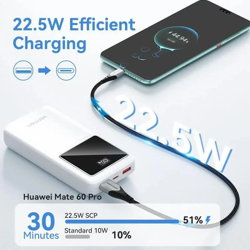 Power bank usb 20000mah 22.5w-black fhlb0 vention