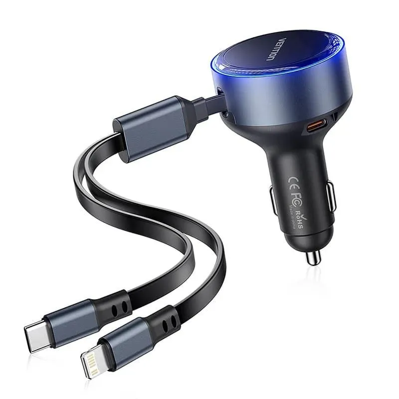 Mobile charger car usb-3p black ffob0 vention