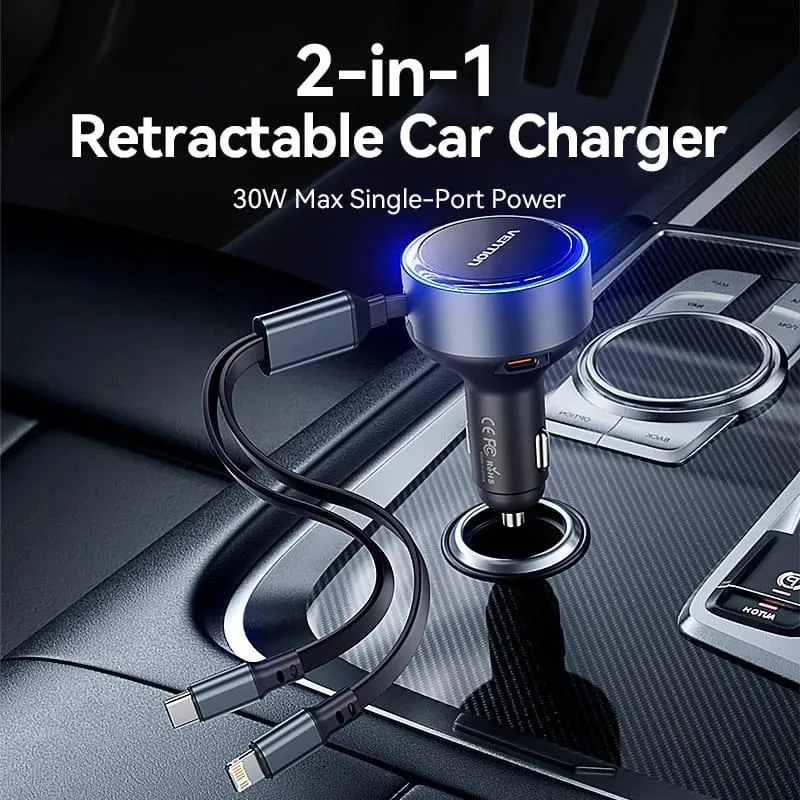 Mobile charger car usb-3p black ffob0 vention