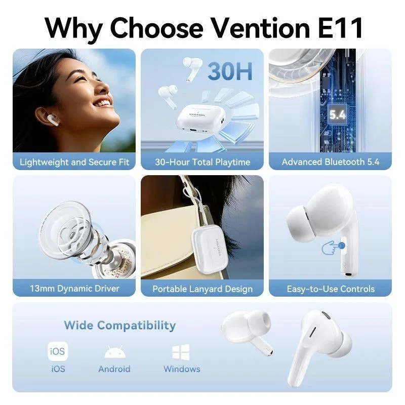 Headset wrl echo lite e11-white nbvw0 vention