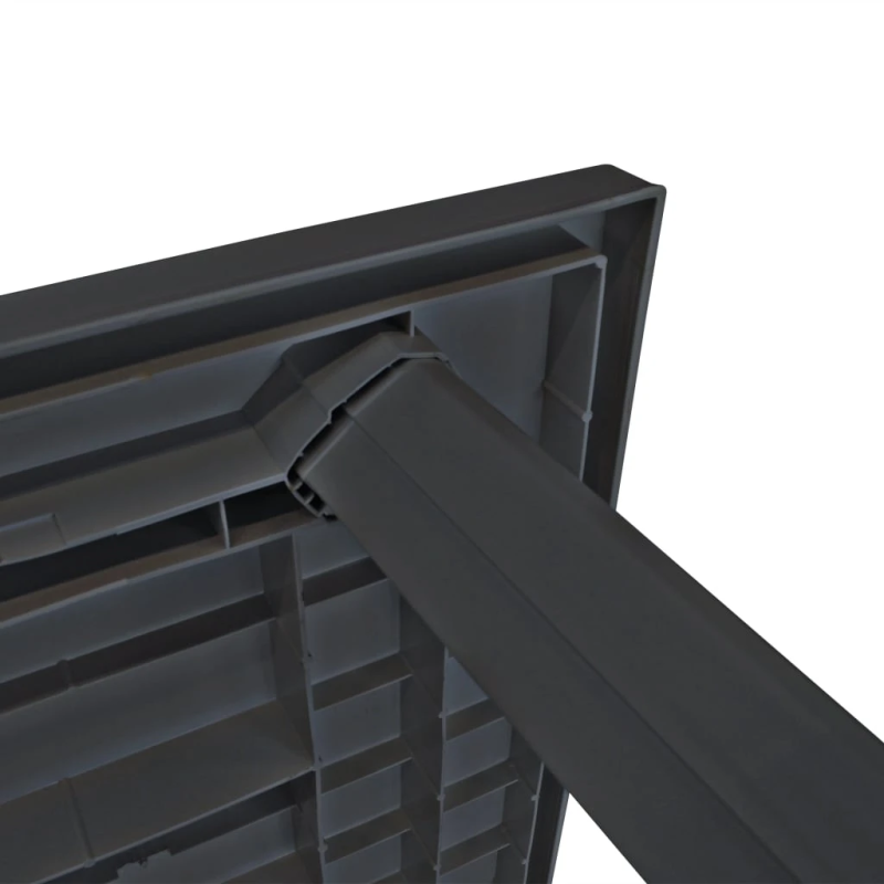 vidaXL dārza galds, 126x76x72 cm, antracītpelēka plastmasa
