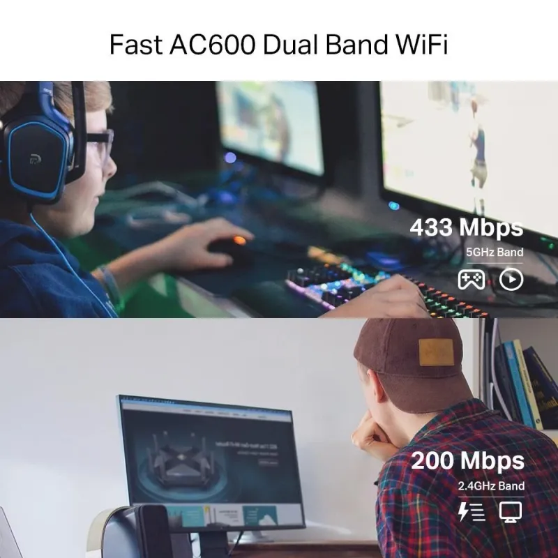 Wrl adapter 600mbps-dual band archer t2e tp-link