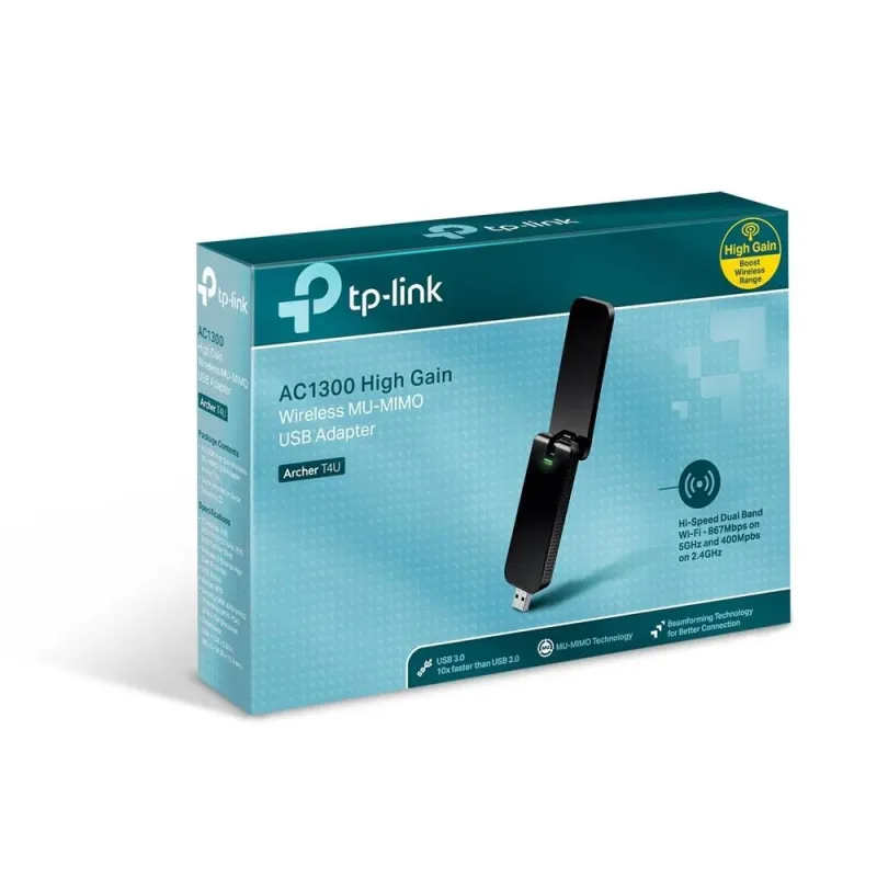 Wrl adapter 1300mbps usb-dual band archer t4u tp-link