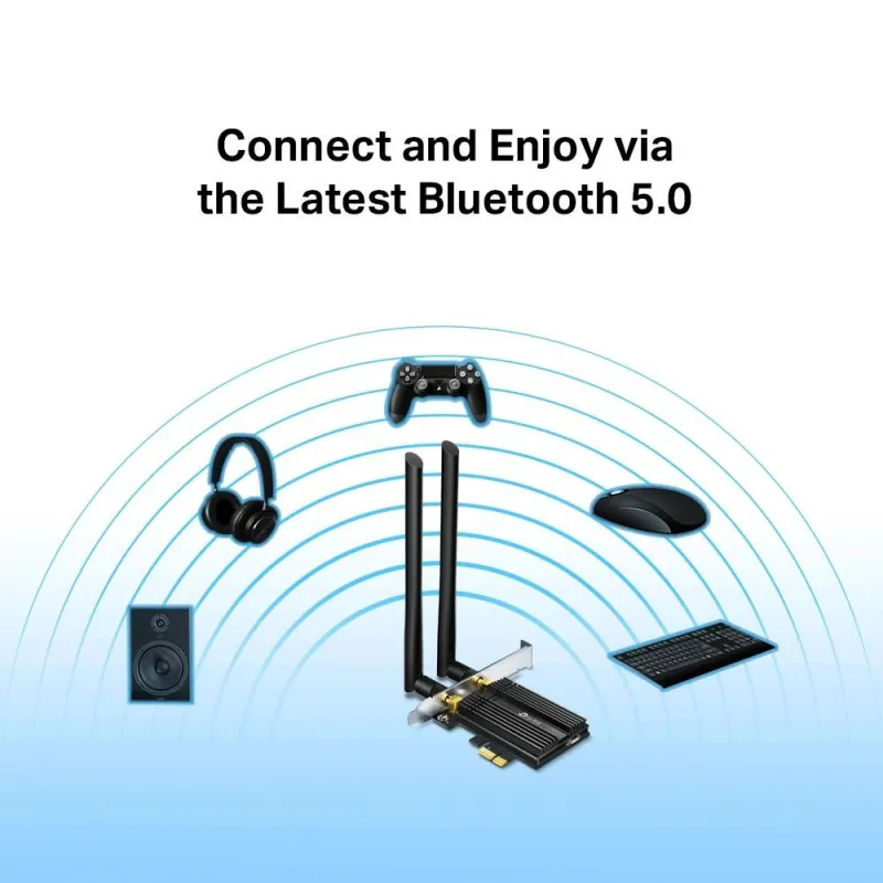 Dual Band - TP-LINK - Archer Wi-Fi 6 Bluetooth 5.0 PCIe Adapter - TX50E - 2.4GHz-5GHz - Antenna type 2xExternal