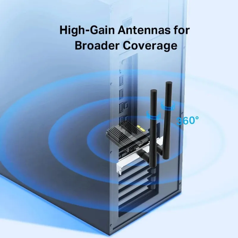 Dual Band - TP-LINK - Archer Wi-Fi 6 Bluetooth 5.0 PCIe Adapter - TX50E - 2.4GHz-5GHz - Antenna type 2xExternal