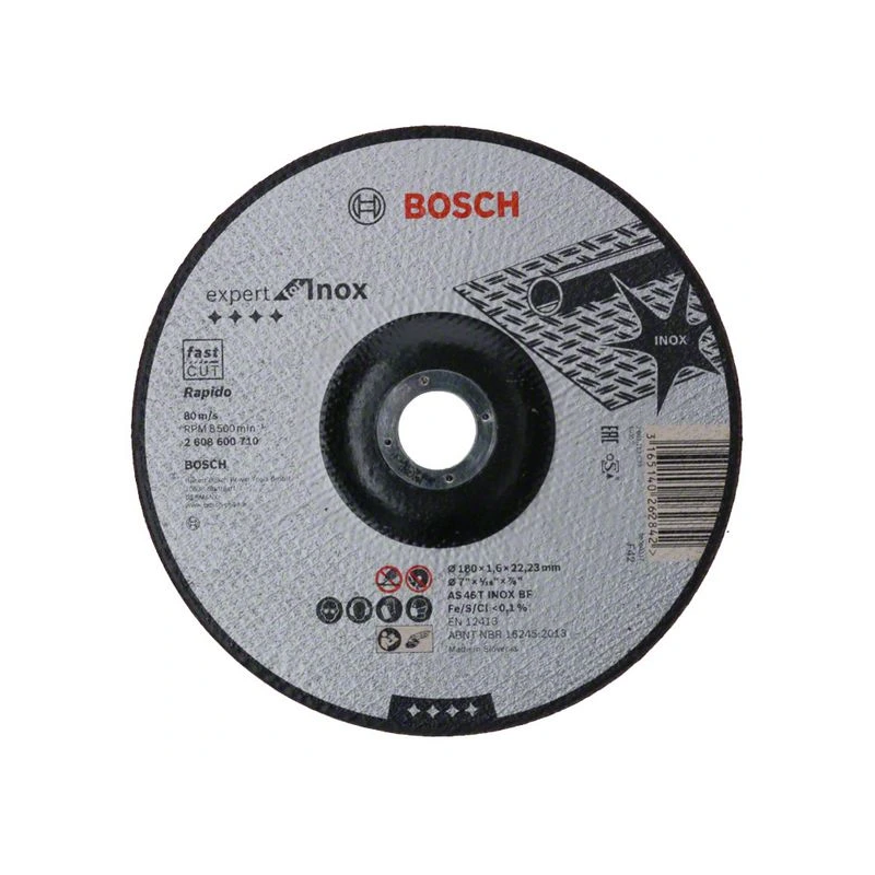 Griešanas ripa Rapido 180x22,2x1,6 mm, INOX