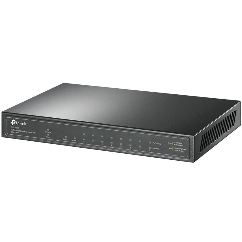 TP-LINK - Switch - TL-SG1210P - Unmanaged - Desktop - Gigabit Ethernet ,copper, ports quantity 1 - SFP ports quantity 1 - PoE+