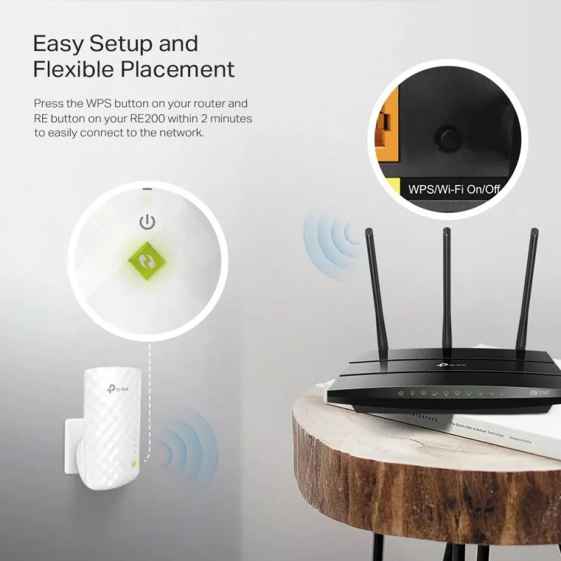 Wrl range extender 750mbps-re200 tp-link