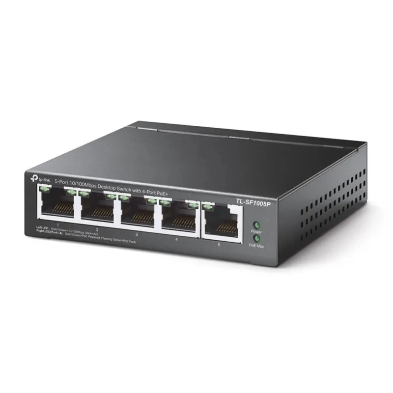 Switch-TP-LINK-Desktop-pedestal-5x10Base-T - 100Base-TX-PoE ports 4-TL-SF1005P