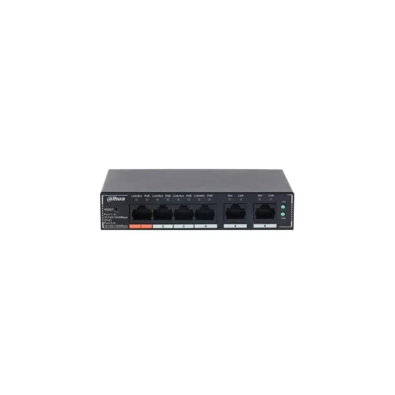 Switch-DAHUA-DH-SG4006P-Switch layer L2-6xRJ-45 ports-RJ-45 Ports Type Gigabit Ethernet ,10-100-1000,-4xPower over Ethernet