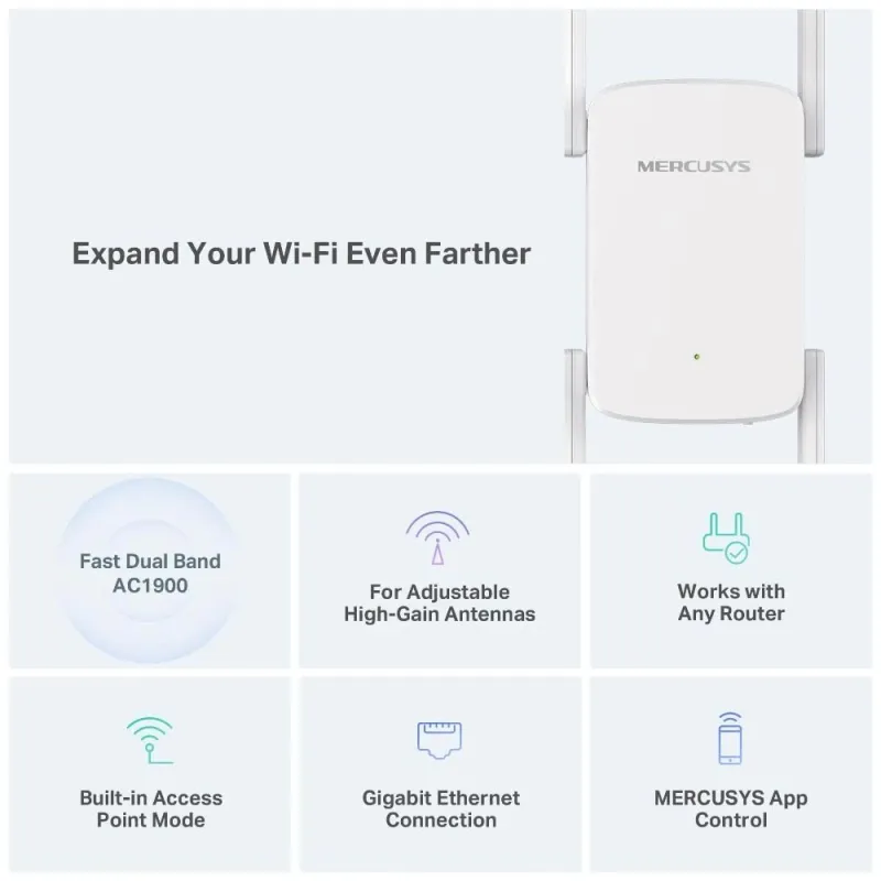 Wrl range extender 1900mbps-me50g mercusys