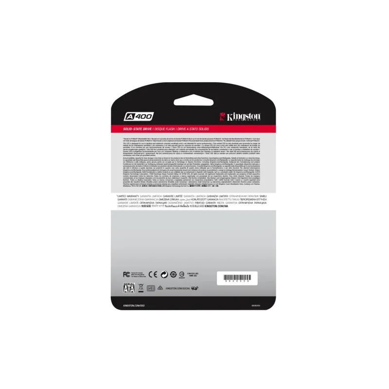SSD-KINGSTON-240GB-SATA 3.0-TLC-Write speed 350 MBytes-sec-Read speed 500 MBytes-sec-2,5-TBW 80 TB-MTBF 1000000