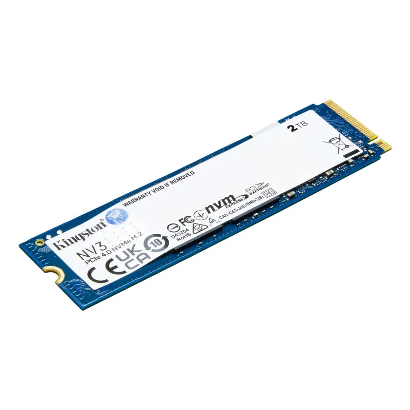 SSD-KINGSTON-NV3-2TB-M.2-PCIE-NVMe-3D NAND-Write speed 5000 MBytes-sec-Read speed 6000 MBytes-sec-TBW 640 TB-MTBF 200000