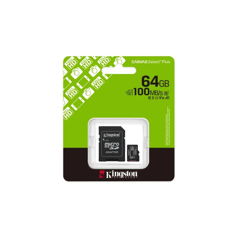 Memory micro sdxc 64gb uhs-i-w-adapter sdcs3-64gb kingston