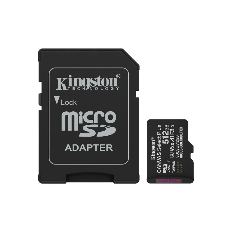 Memory micro sdxc 512gb uhs-i-w-adapter sdcs3-512gb kingston
