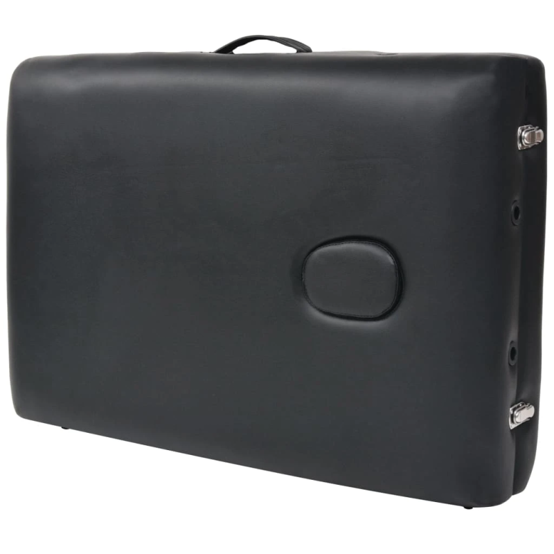 vidaXL masāžas galds, saliekams, 2 daļas, 10 cm biezs, melns