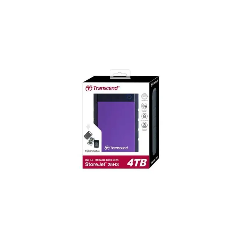 External HDD-TRANSCEND-StoreJet-4TB-USB 3.0-Colour Purple-TS4TSJ25H3P
