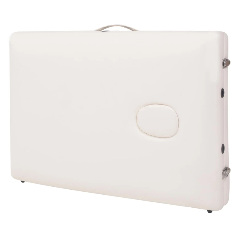 vidaXL masāžas galds un taburete, 2 daļas, saliekams, 10 cm, balts