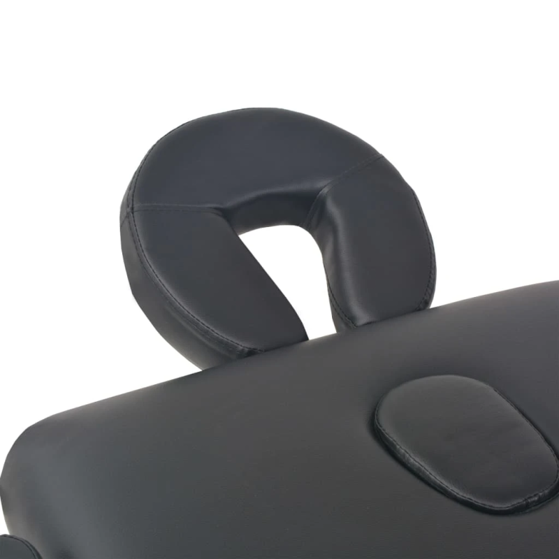 vidaXL masāžas galds un taburete, 2 daļas, saliekami, 10 cm, melni