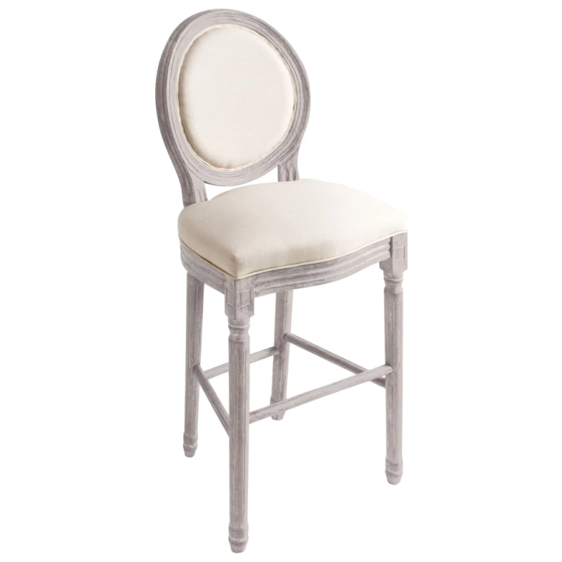 vidaXL bāra krēsli, 2 gab., balts lins