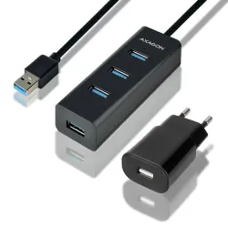 I-o hub usb3.0 4port charging-w-ac 1.2m hue-s2bp axagon