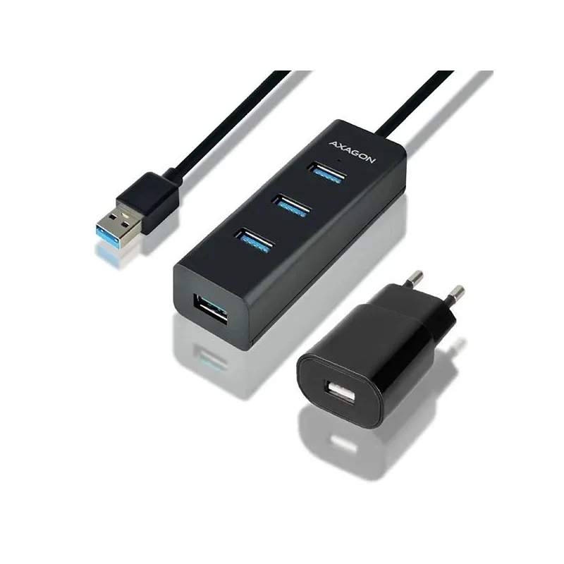 I-o hub usb3.0 4port charging-w-ac 1.2m hue-s2bp axagon