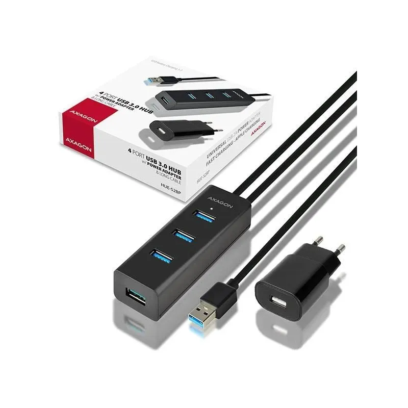 I-o hub usb3.0 4port charging-w-ac 1.2m hue-s2bp axagon