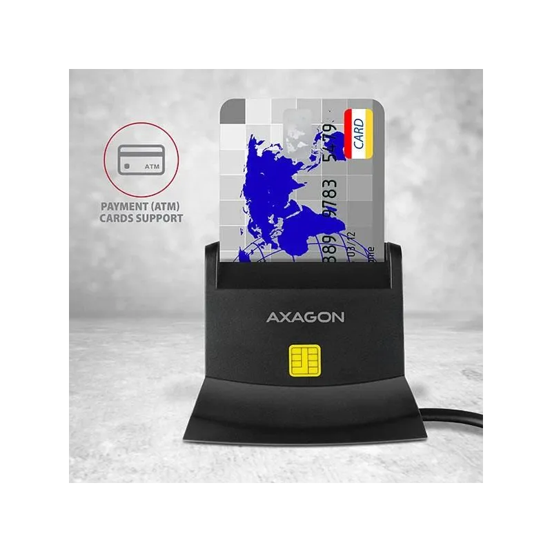 AXAGON Universal desktop USB contact Smart-ID and SD-microSD-SIM card reader - CRE-SM2